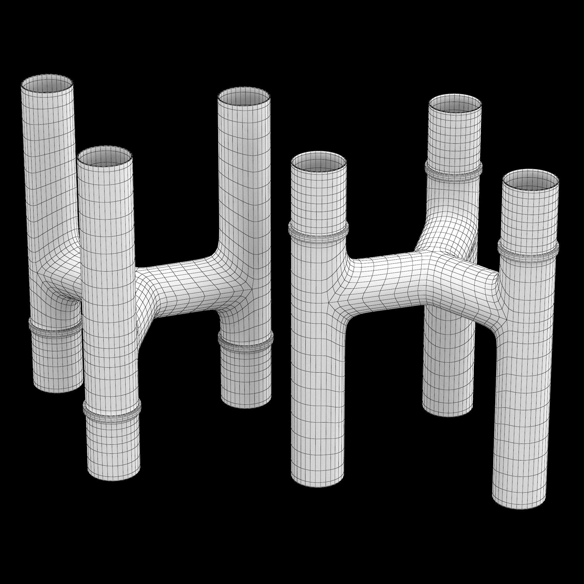 TRIO CANDELABRA BUD VASE 3D model_4