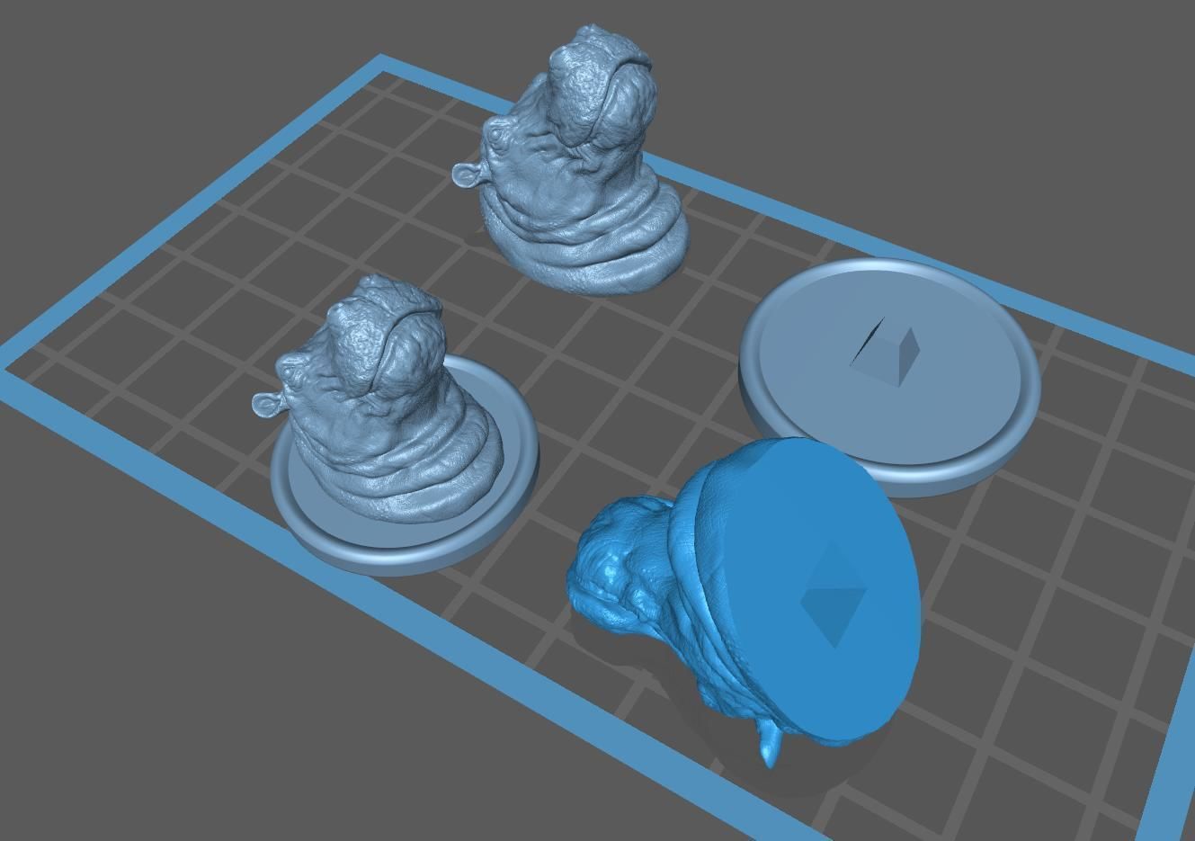 Hippopotamus head with background 3D print model_22