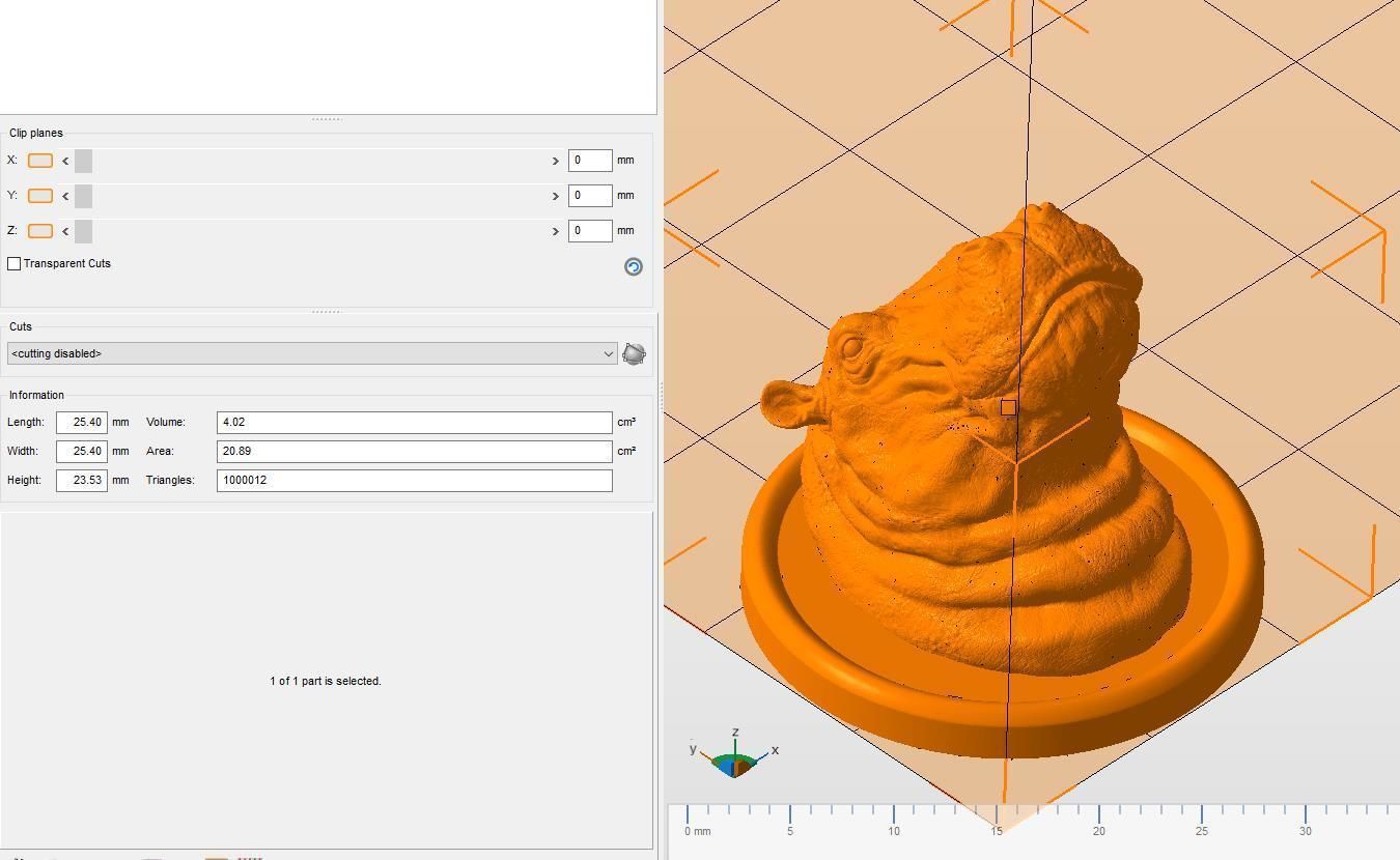 Hippopotamus head with background 3D print model_21
