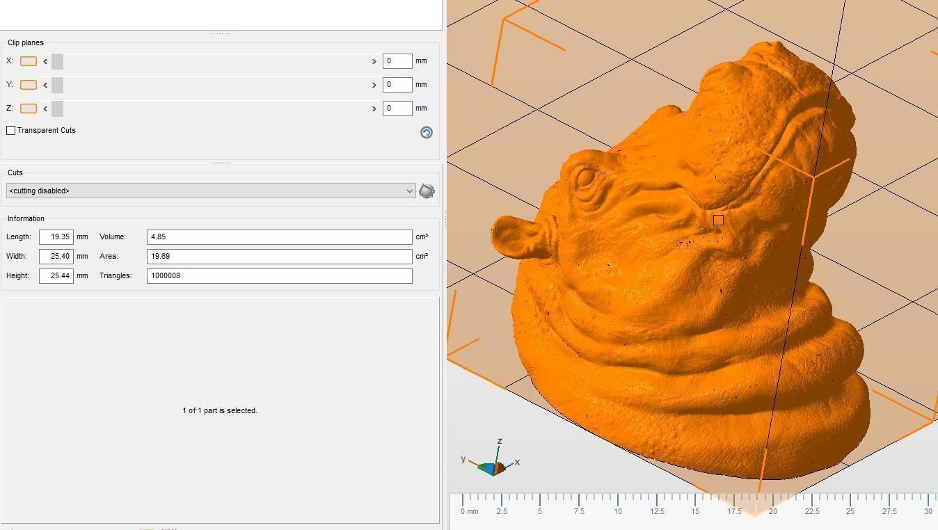 Hippopotamus head with background 3D print model_20