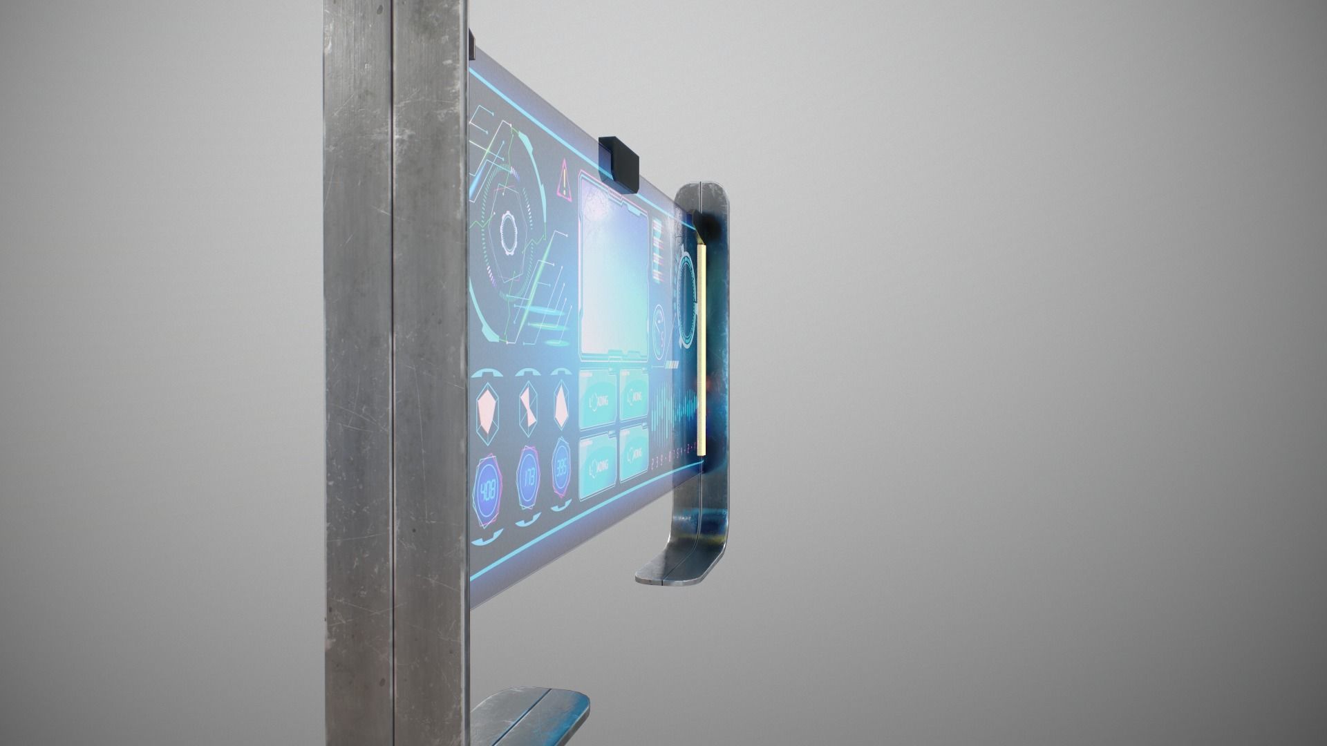 Sci-fi Monitor11 Low-poly 3D model_15