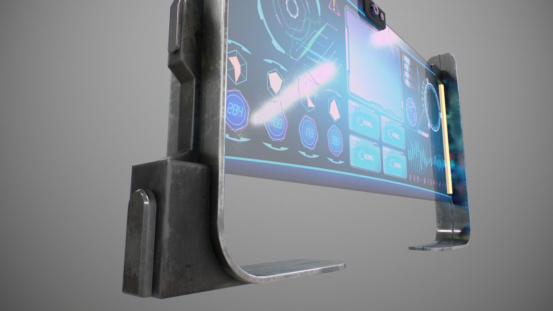 Sci-fi Monitor11 Low-poly 3D model_13