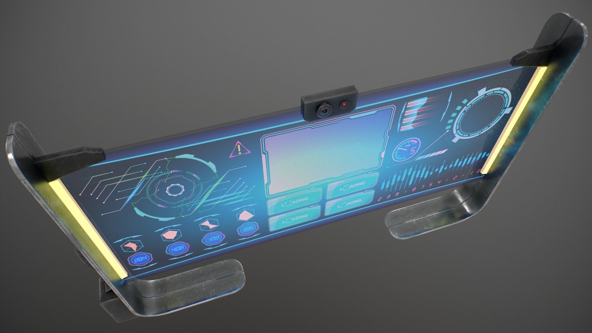 Sci-fi Monitor11 Low-poly 3D model_14