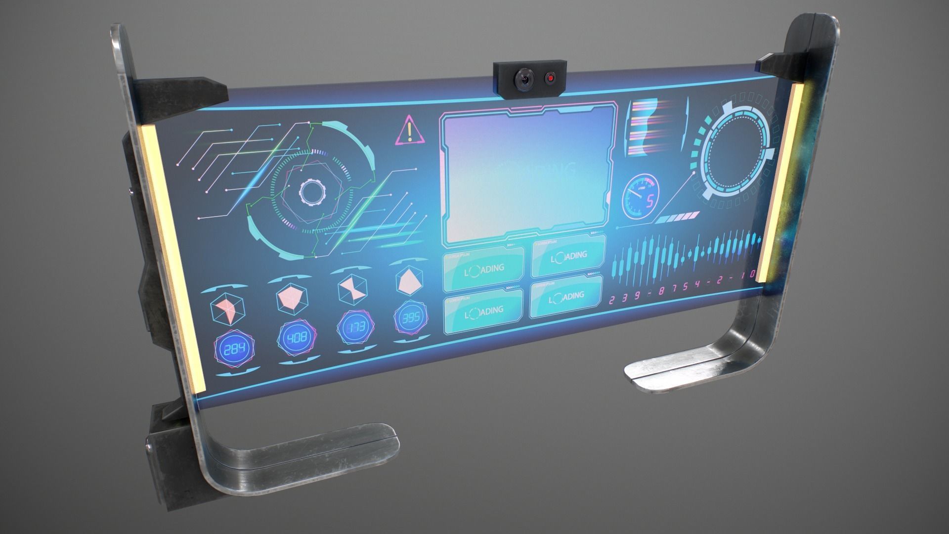 Sci-fi Monitor11 Low-poly 3D model_5