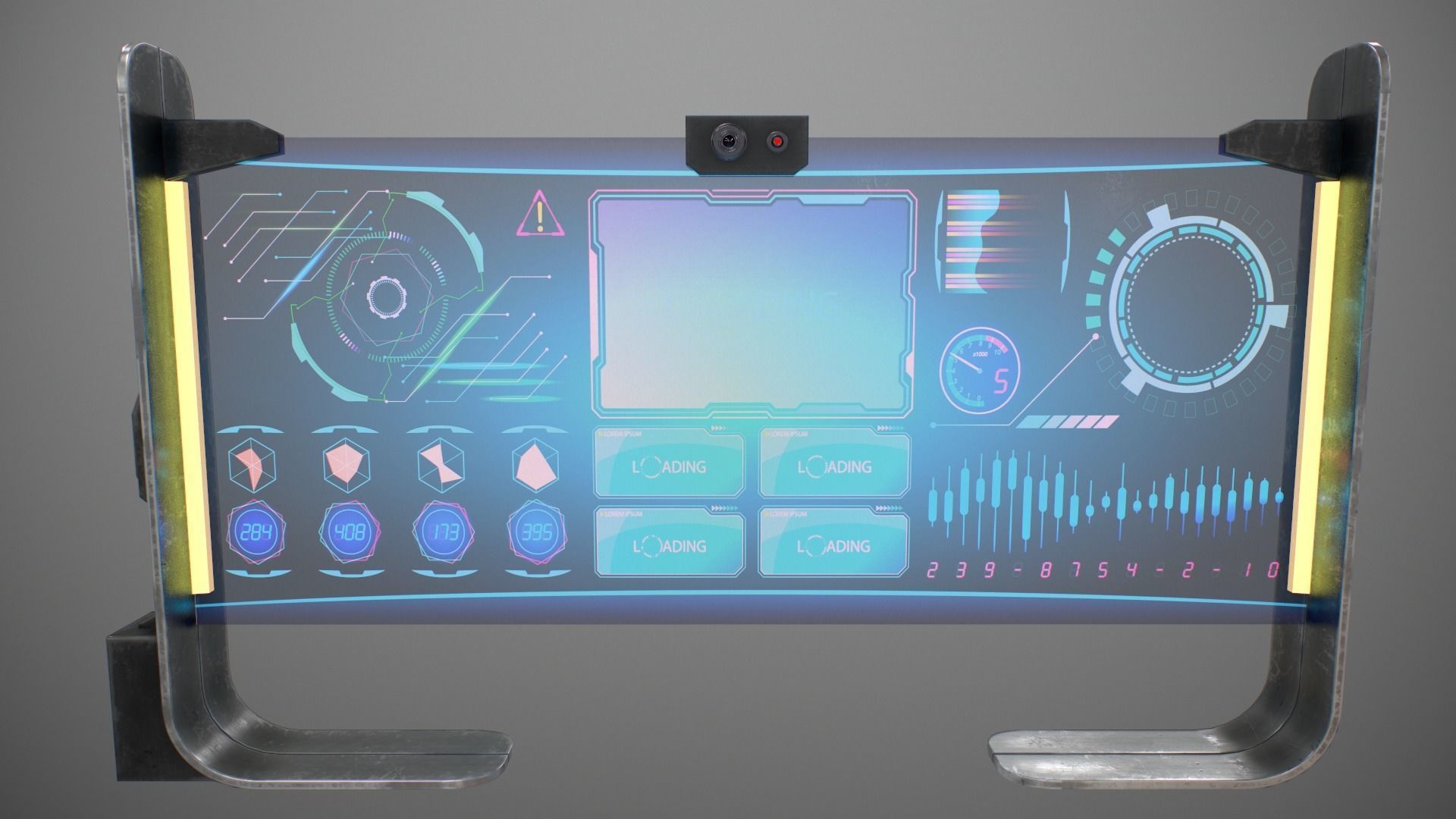 Sci-fi Monitor11 Low-poly 3D model_11