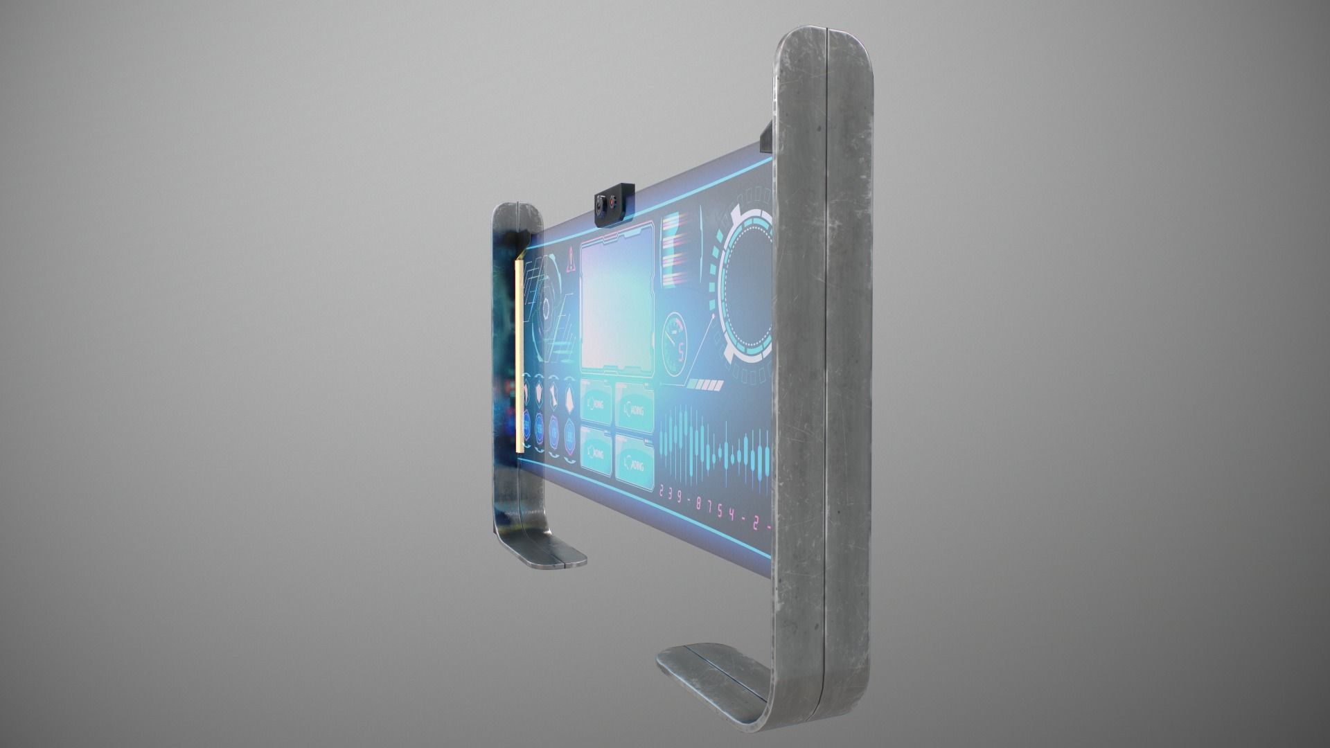 Sci-fi Monitor11 Low-poly 3D model_4