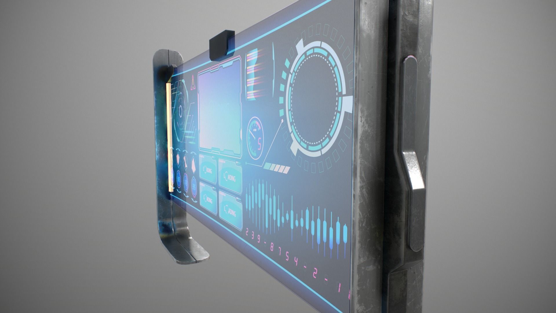 Sci-fi Monitor11 Low-poly 3D model_7