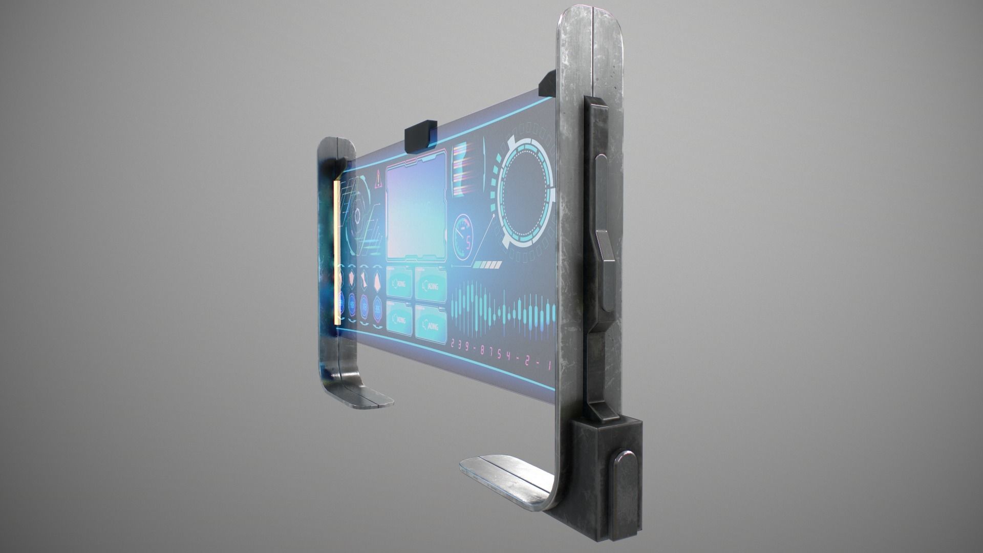 Sci-fi Monitor11 Low-poly 3D model_16