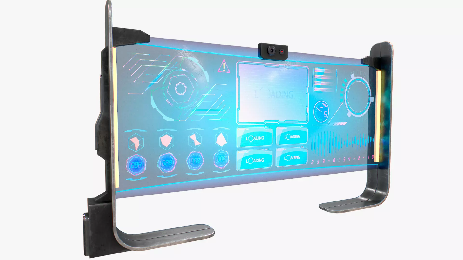 Sci-fi Monitor11 Low-poly 3D model_0