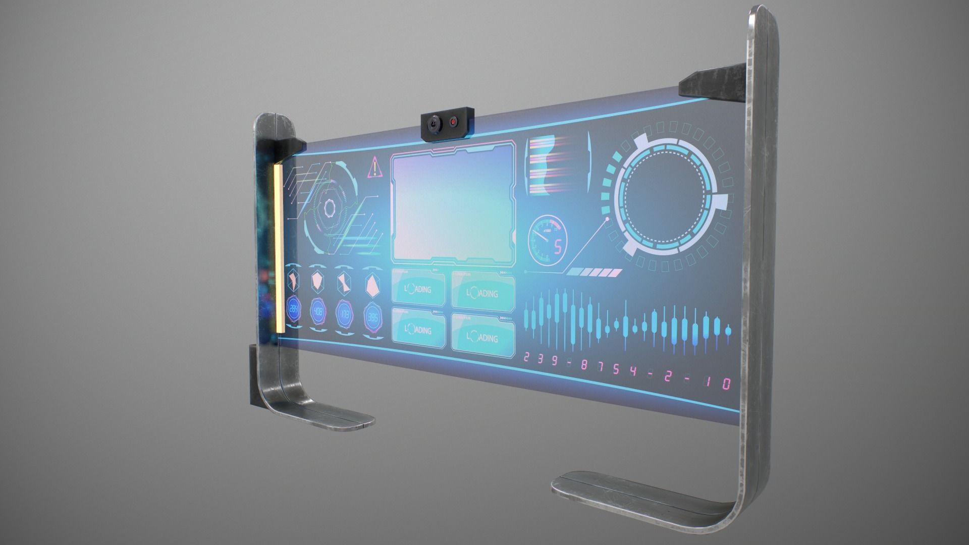 Sci-fi Monitor11 Low-poly 3D model_3