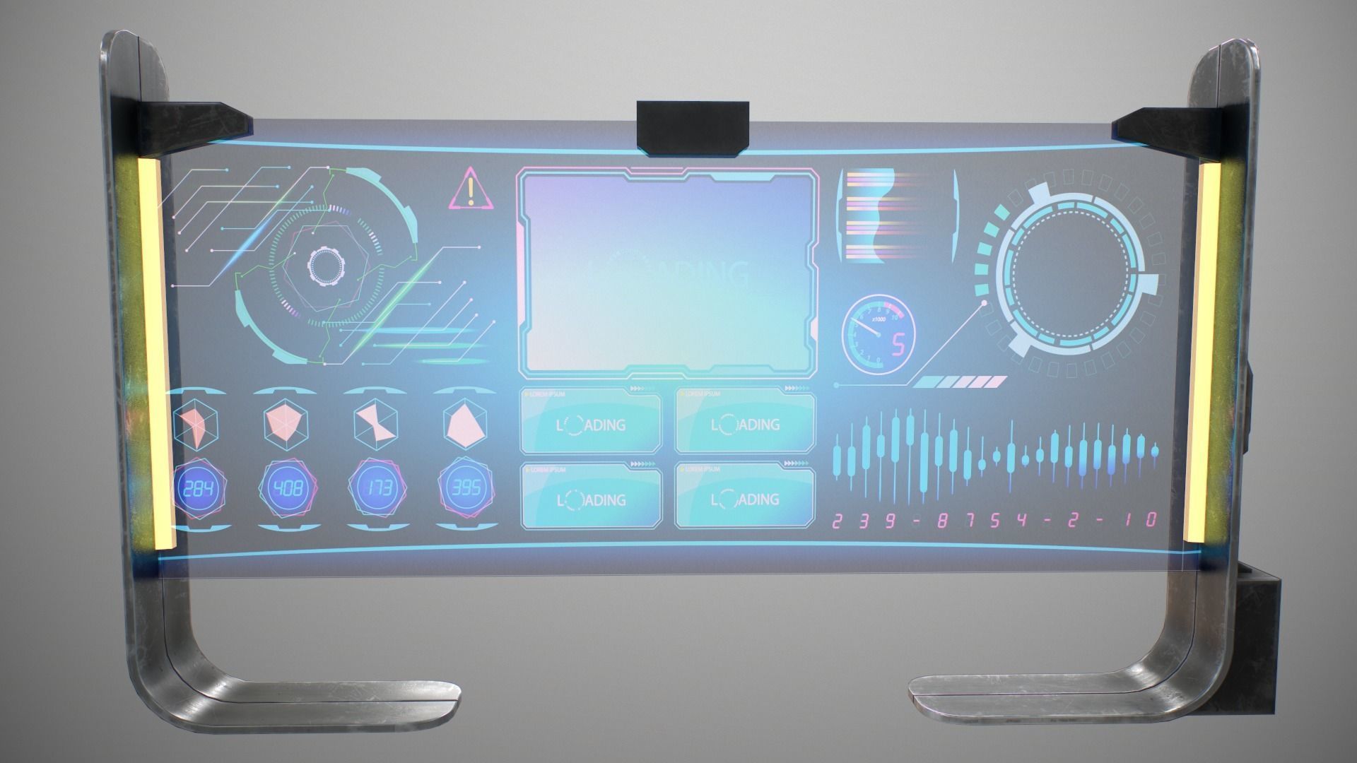 Sci-fi Monitor11 Low-poly 3D model_12