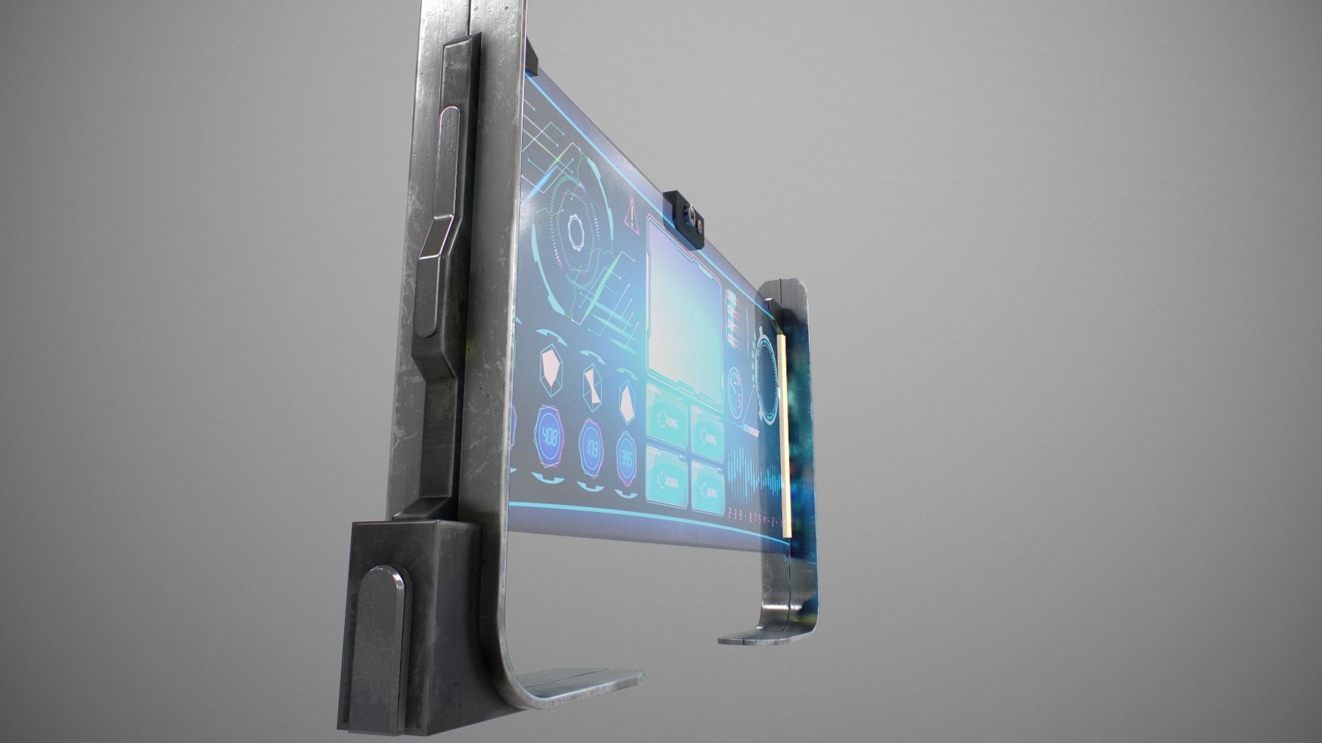 Sci-fi Monitor11 Low-poly 3D model_6