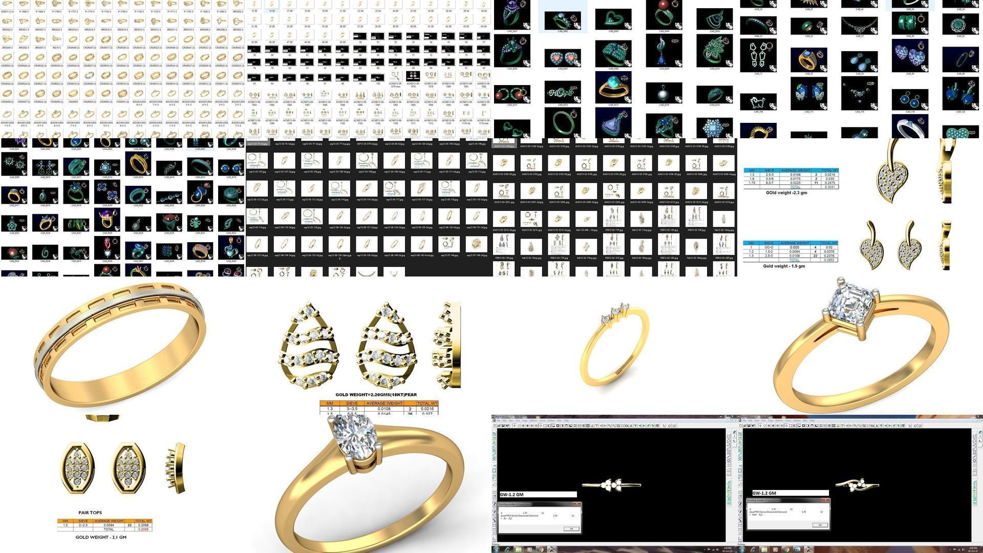 3DM-With and With Out Gems-JewelCAD-STL-10000 MIX Files 3D Model Collection_11