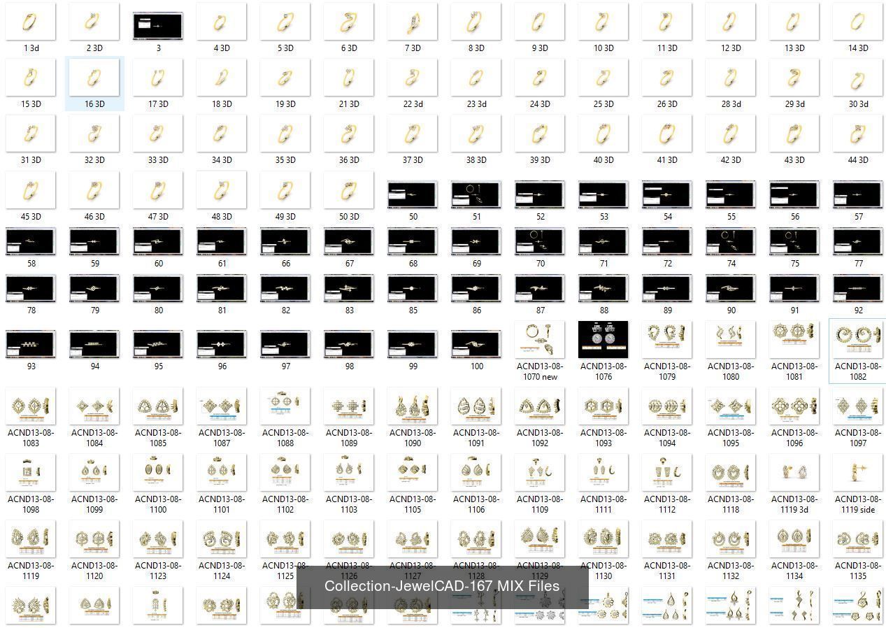 3DM-With and With Out Gems-JewelCAD-STL-10000 MIX Files 3D Model Collection_110