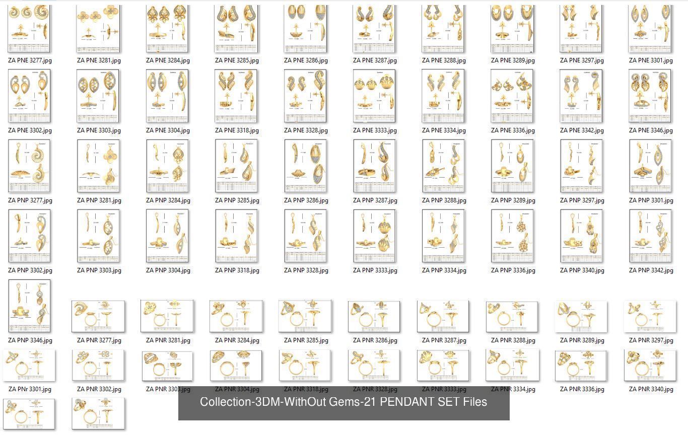 3DM-With and With Out Gems-JewelCAD-STL-10000 MIX Files 3D Model Collection_40