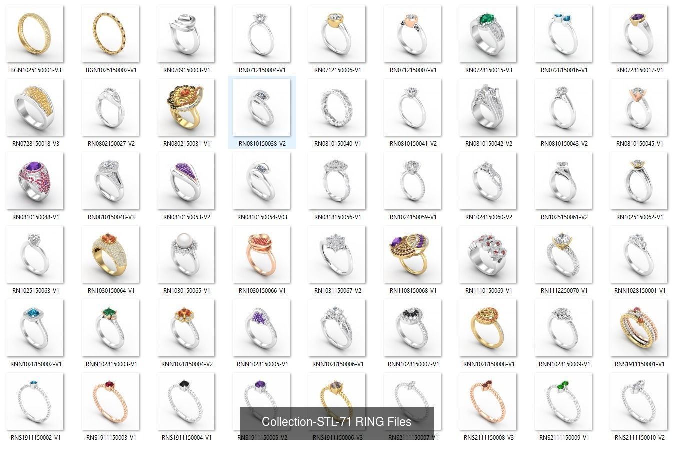 3DM-With and With Out Gems-JewelCAD-STL-10000 MIX Files 3D Model Collection_74