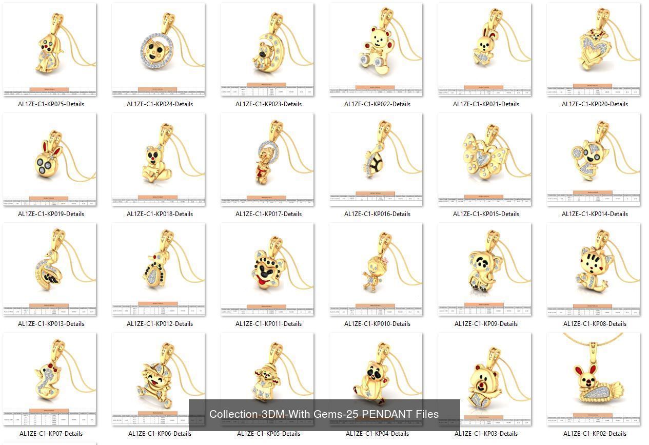 3DM-With and With Out Gems-JewelCAD-STL-10000 MIX Files 3D Model Collection_96