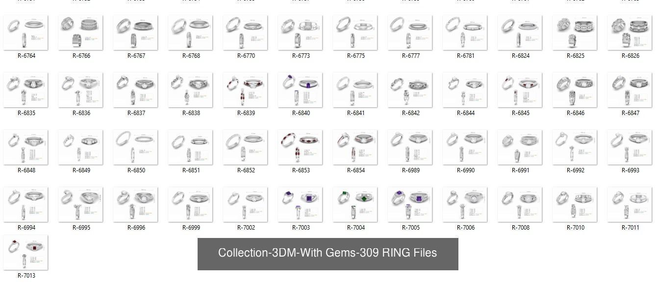 3DM-With and With Out Gems-JewelCAD-STL-10000 MIX Files 3D Model Collection_82