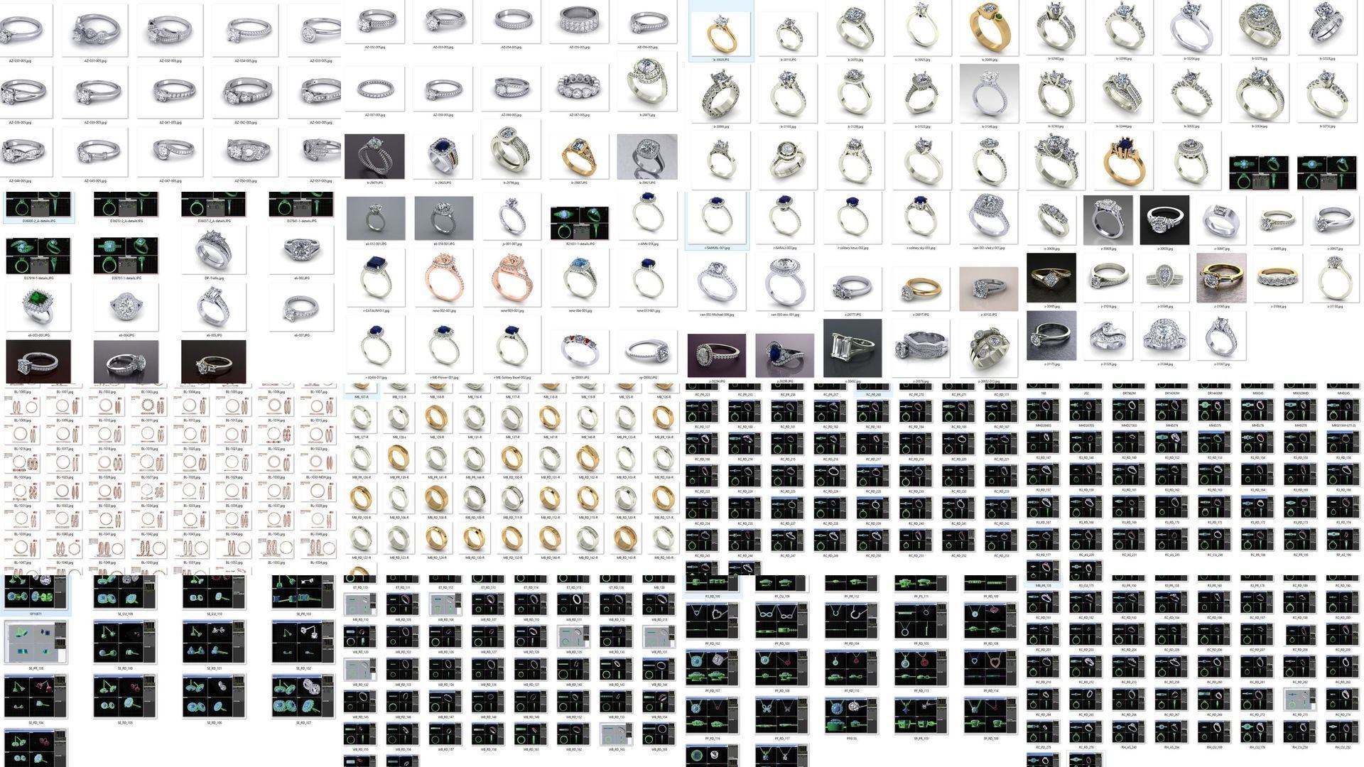 3DM-With and With Out Gems-JewelCAD-STL-10000 MIX Files 3D Model Collection_3