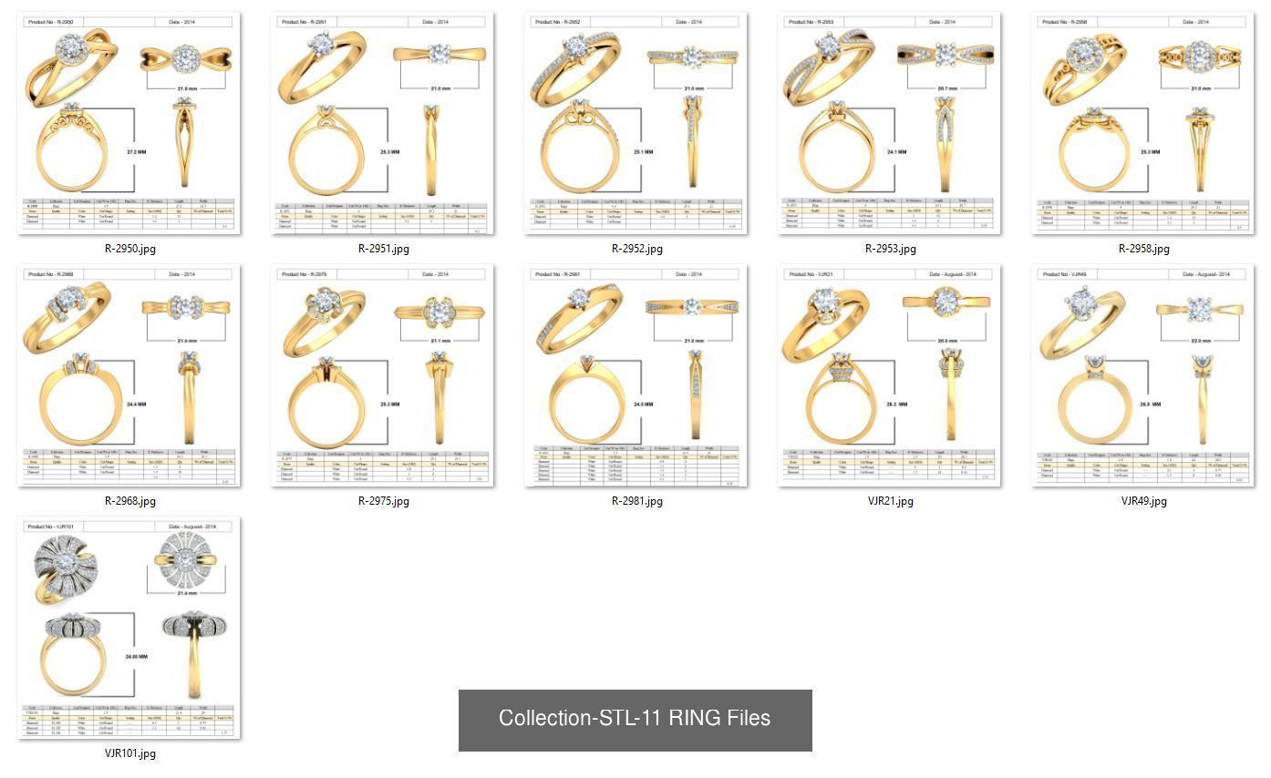 3DM-With and With Out Gems-JewelCAD-STL-10000 MIX Files 3D Model Collection_13