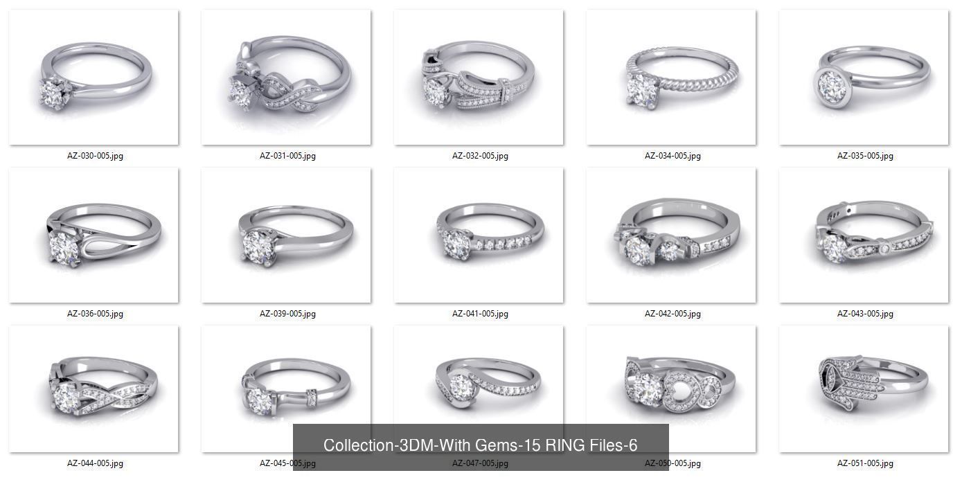 3DM-With and With Out Gems-JewelCAD-STL-10000 MIX Files 3D Model Collection_45