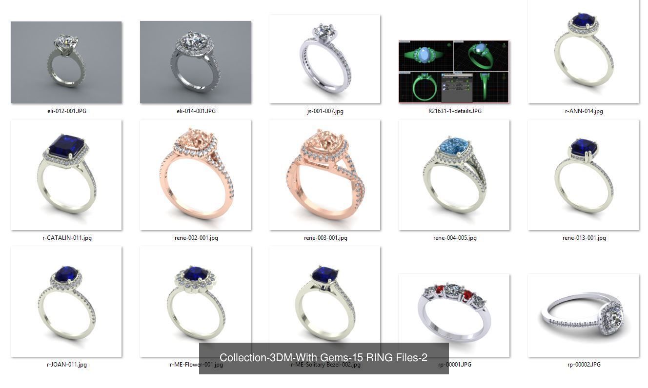 3DM-With and With Out Gems-JewelCAD-STL-10000 MIX Files 3D Model Collection_50