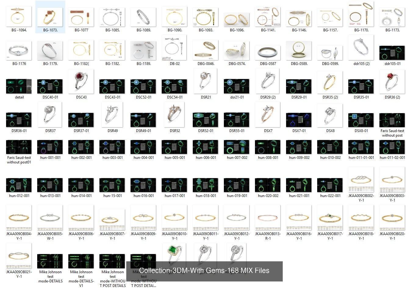 3DM-With and With Out Gems-JewelCAD-STL-10000 MIX Files 3D Model Collection_84