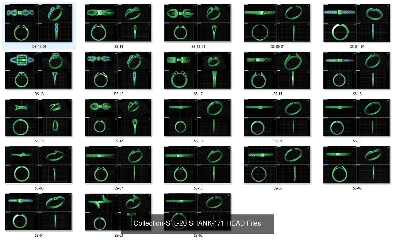 3DM-With and With Out Gems-JewelCAD-STL-10000 MIX Files 3D Model Collection_85