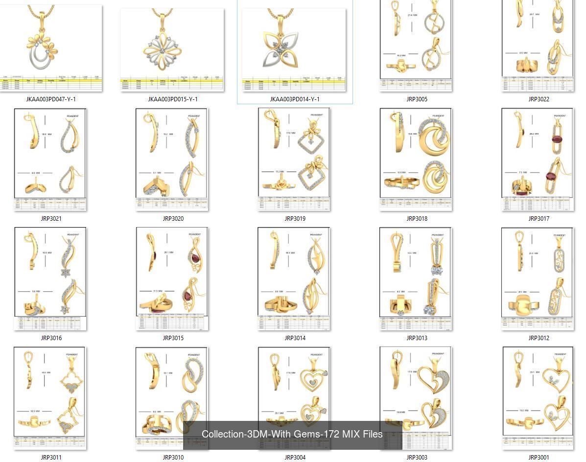 3DM-With and With Out Gems-JewelCAD-STL-10000 MIX Files 3D Model Collection_105