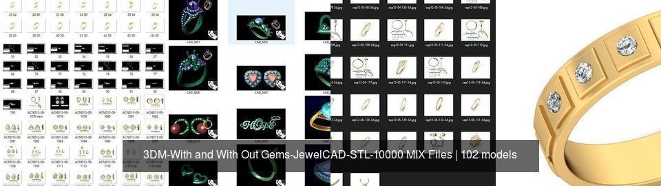3DM-With and With Out Gems-JewelCAD-STL-10000 MIX Files 3D Model Collection_12