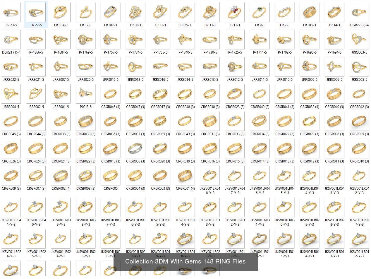 3DM-With and With Out Gems-JewelCAD-STL-10000 MIX Files 3D Model Collection_109