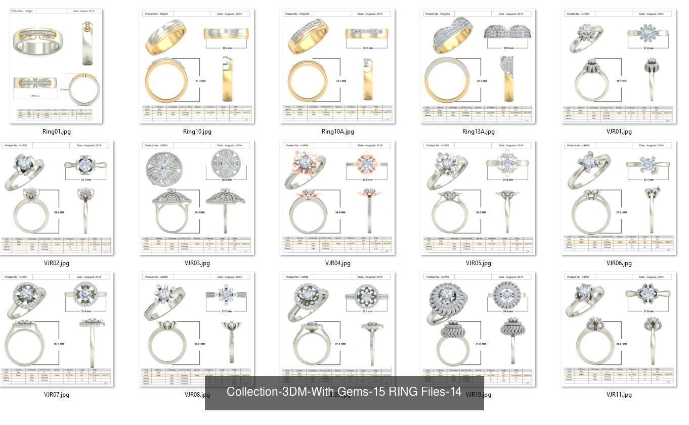 3DM-With and With Out Gems-JewelCAD-STL-10000 MIX Files 3D Model Collection_18
