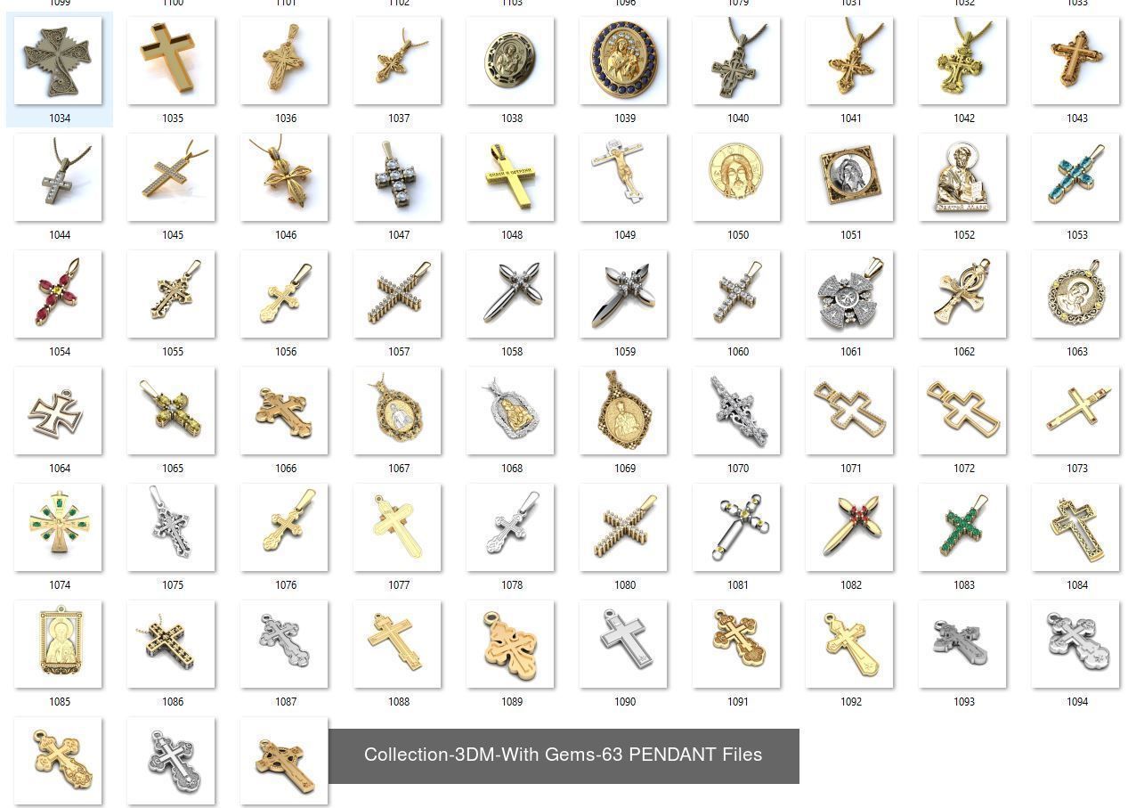 3DM-With and With Out Gems-JewelCAD-STL-10000 MIX Files 3D Model Collection_98