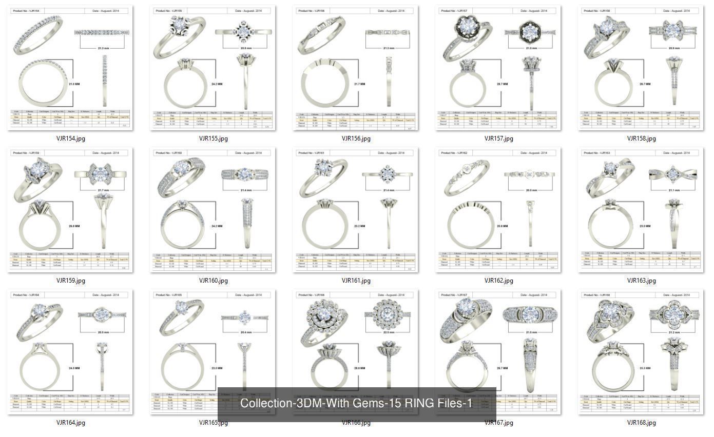 3DM-With and With Out Gems-JewelCAD-STL-10000 MIX Files 3D Model Collection_28