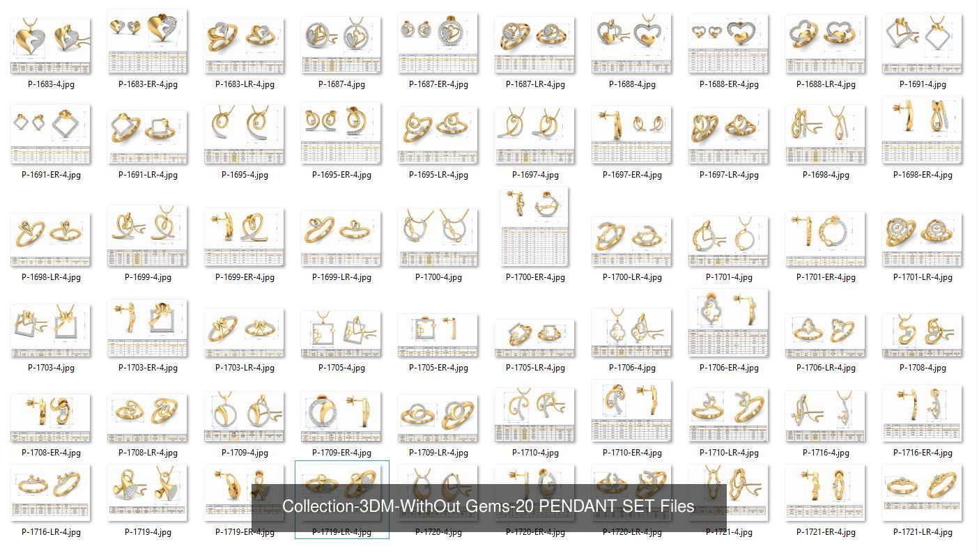 3DM-With and With Out Gems-JewelCAD-STL-10000 MIX Files 3D Model Collection_36