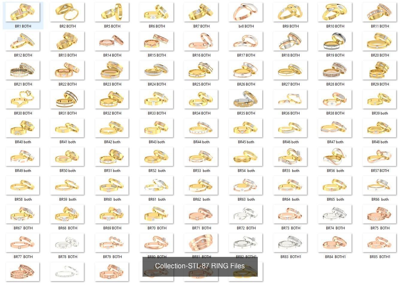 3DM-With and With Out Gems-JewelCAD-STL-10000 MIX Files 3D Model Collection_81