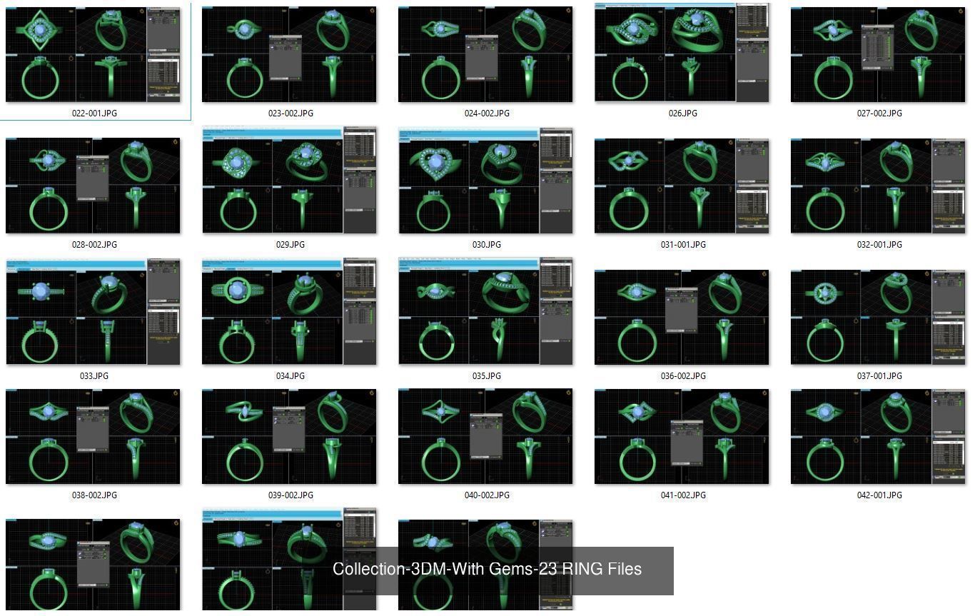 3DM-With and With Out Gems-JewelCAD-STL-10000 MIX Files 3D Model Collection_41