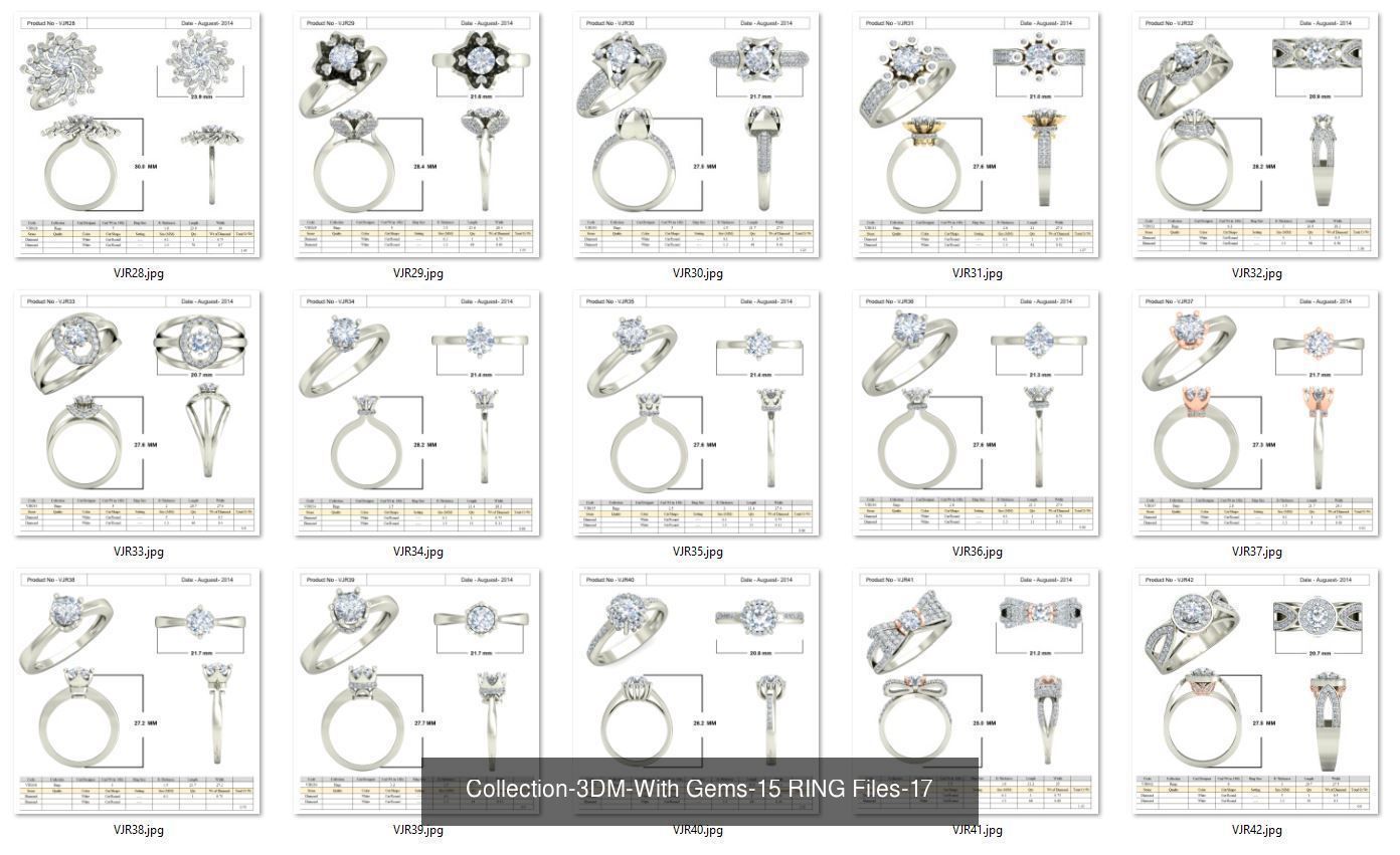 3DM-With and With Out Gems-JewelCAD-STL-10000 MIX Files 3D Model Collection_20