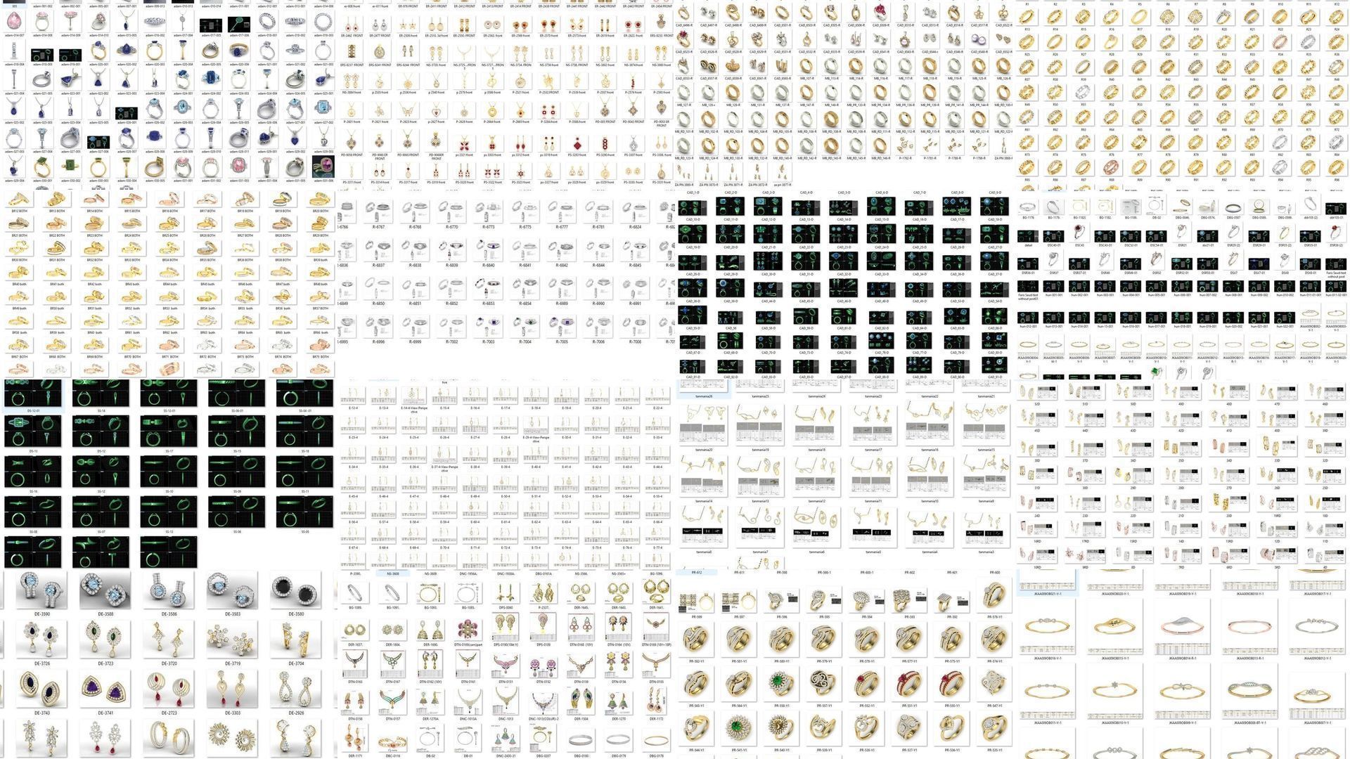 3DM-With and With Out Gems-JewelCAD-STL-10000 MIX Files 3D Model Collection_7