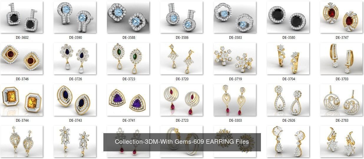 3DM-With and With Out Gems-JewelCAD-STL-10000 MIX Files 3D Model Collection_89