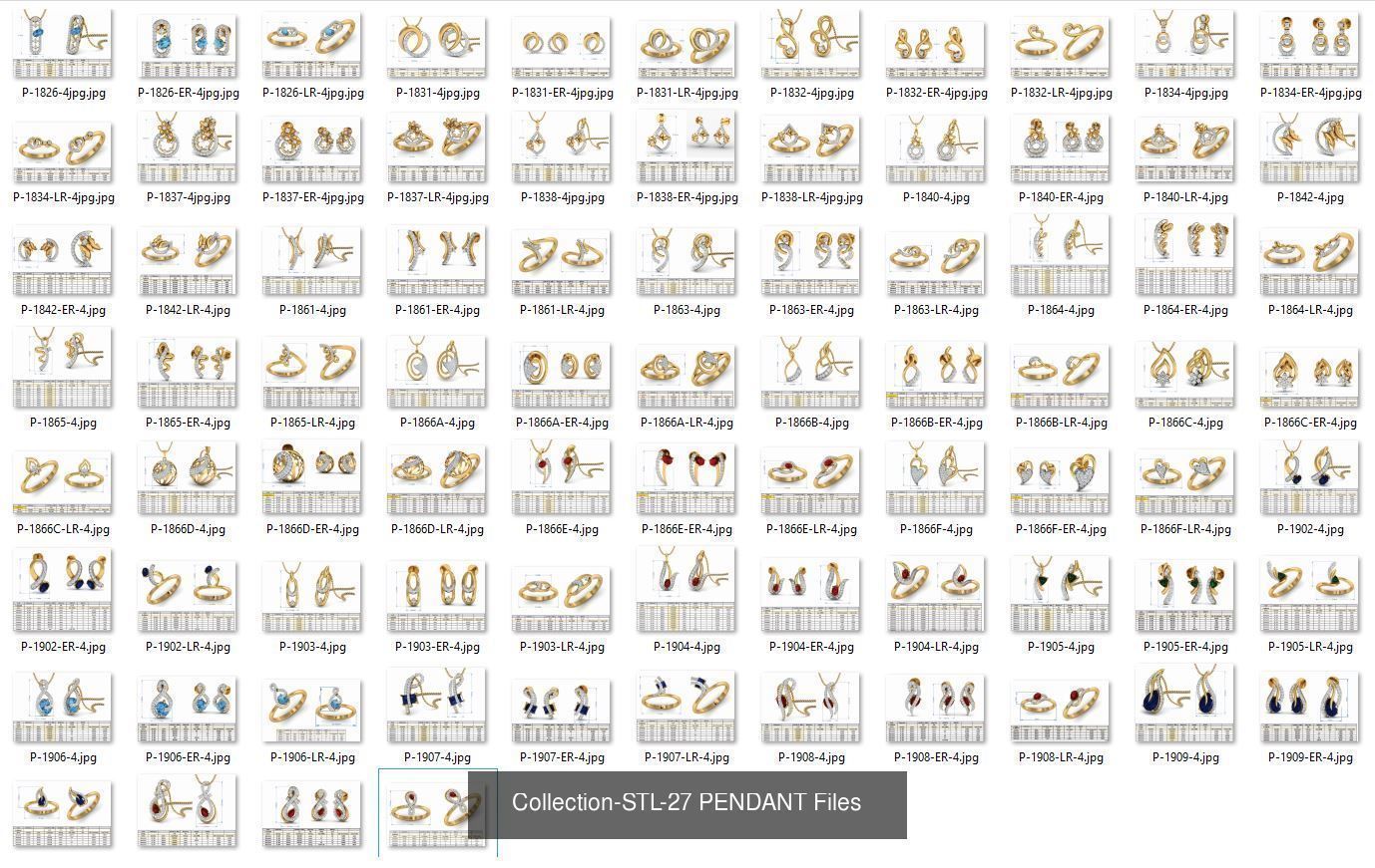 3DM-With and With Out Gems-JewelCAD-STL-10000 MIX Files 3D Model Collection_34