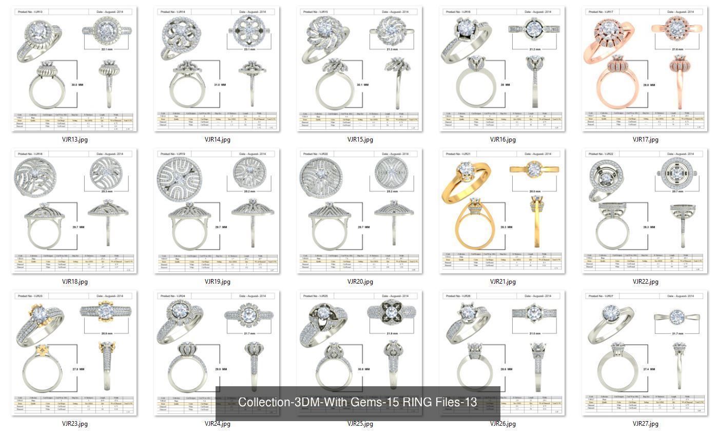 3DM-With and With Out Gems-JewelCAD-STL-10000 MIX Files 3D Model Collection_19