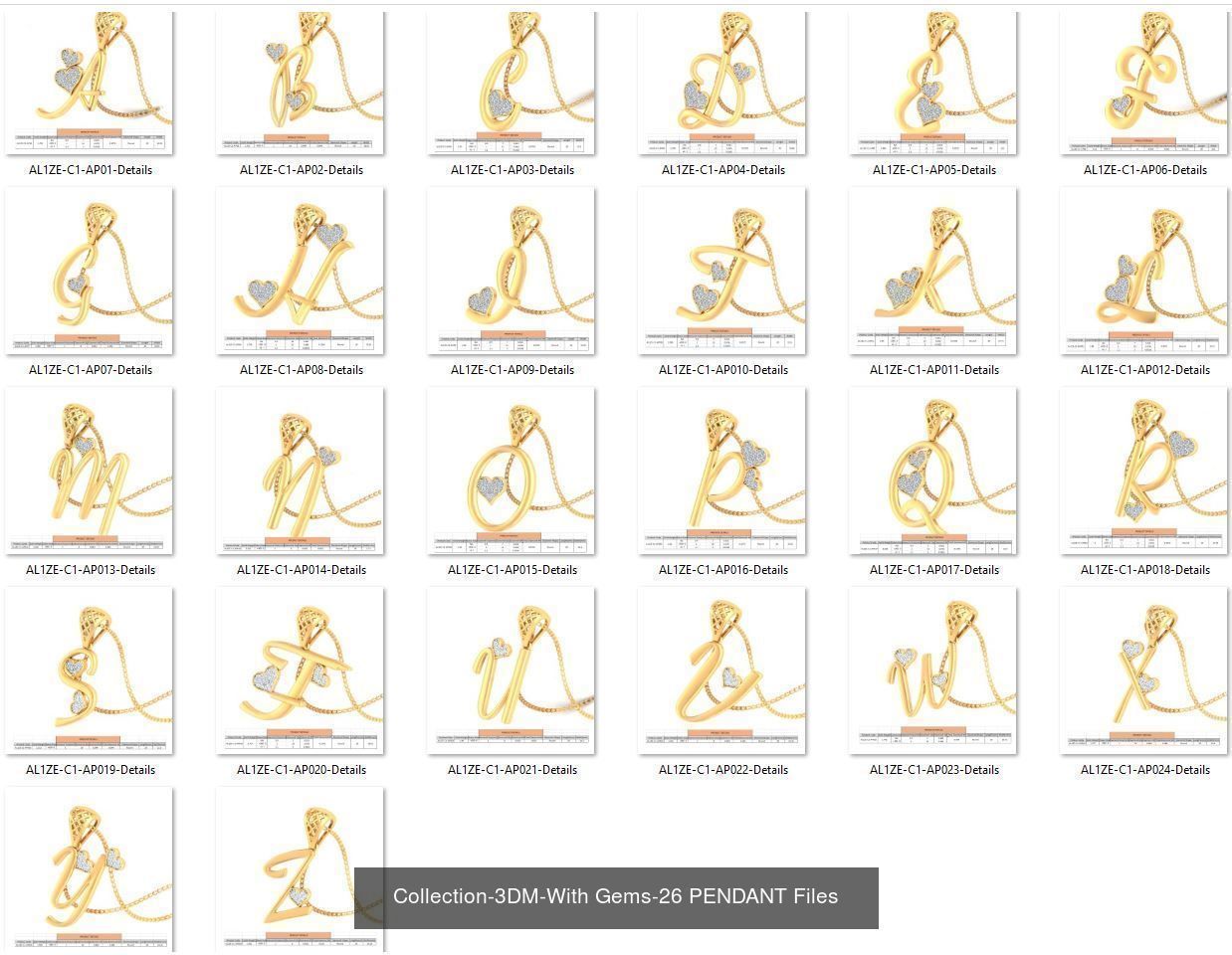 3DM-With and With Out Gems-JewelCAD-STL-10000 MIX Files 3D Model Collection_94