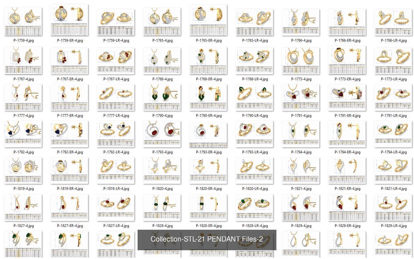 3DM-With and With Out Gems-JewelCAD-STL-10000 MIX Files 3D Model Collection_38