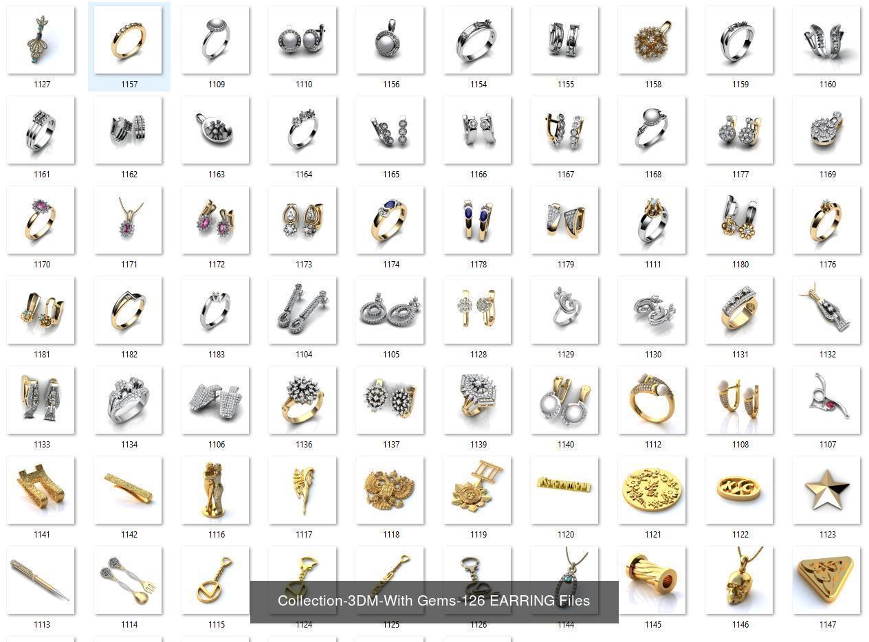3DM-With and With Out Gems-JewelCAD-STL-10000 MIX Files 3D Model Collection_99