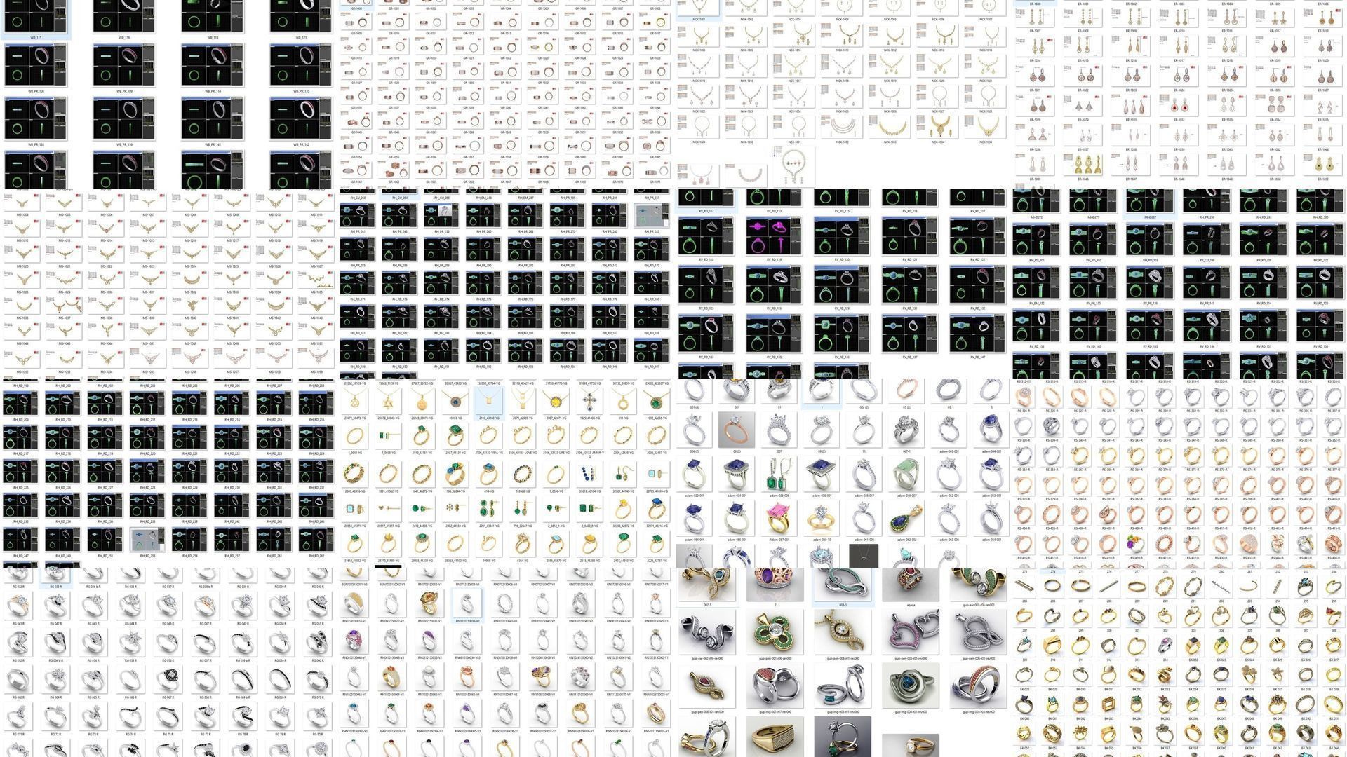 3DM-With and With Out Gems-JewelCAD-STL-10000 MIX Files 3D Model Collection_5