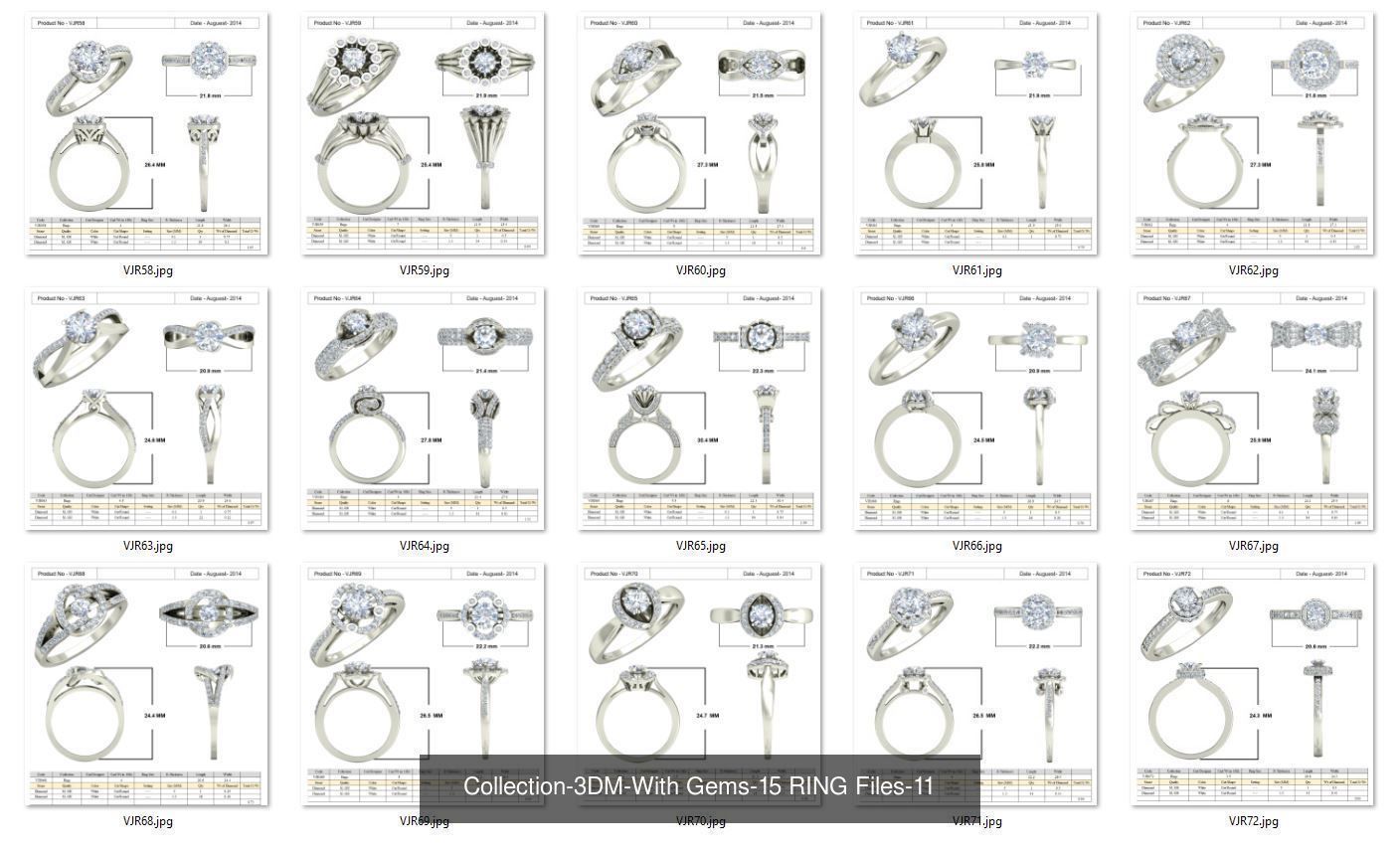 3DM-With and With Out Gems-JewelCAD-STL-10000 MIX Files 3D Model Collection_22