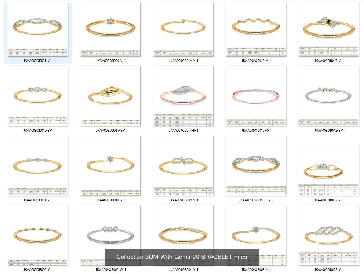 3DM-With and With Out Gems-JewelCAD-STL-10000 MIX Files 3D Model Collection_92