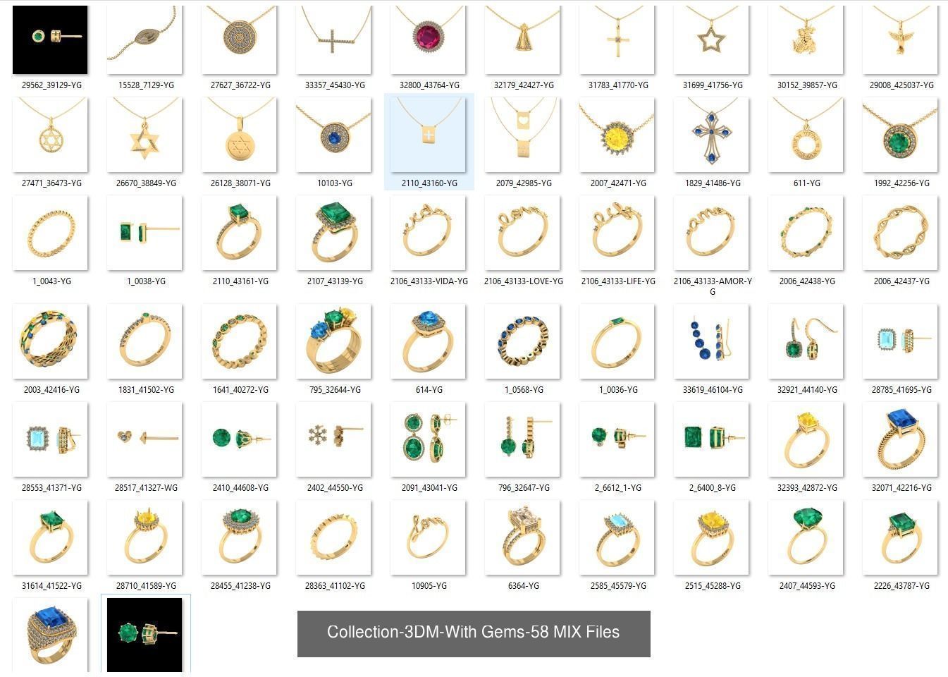 3DM-With and With Out Gems-JewelCAD-STL-10000 MIX Files 3D Model Collection_70