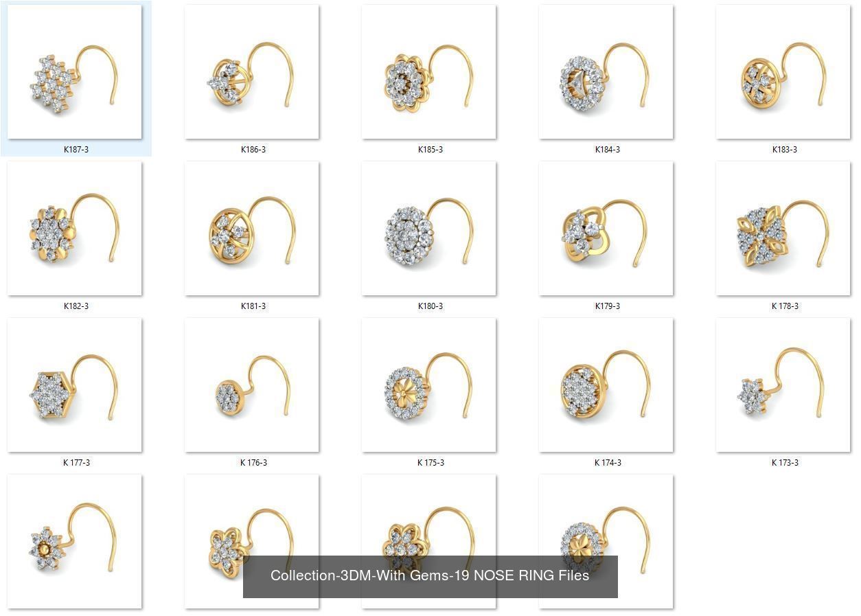 3DM-With and With Out Gems-JewelCAD-STL-10000 MIX Files 3D Model Collection_107